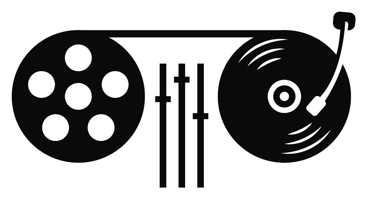 Lost Time Productions logo — film reel, mixer faders, and vinyl turntable